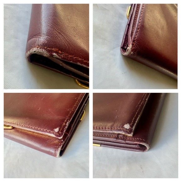 CARTIER Must de Cartier Vintage Burgundy Long Wallet w/ Cards - Picture 10 of 13